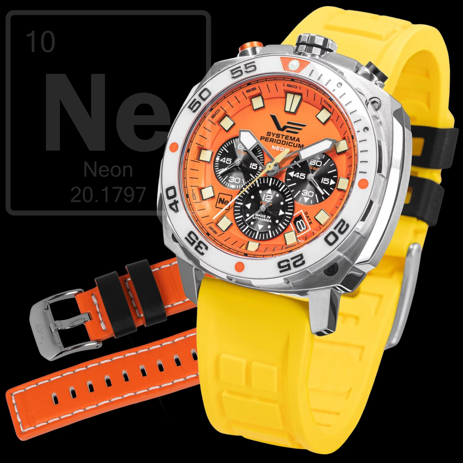 Zegarek Vostok Europe VK67-650A723SY  Systema Periodicum Neon męski 
